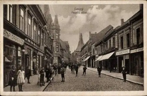 Ak Louny Laun Region Aussig, Pražská ulice