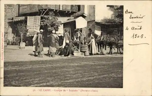 CPA Le Caire Le Caire Egypte, Groupe de Sakkahs