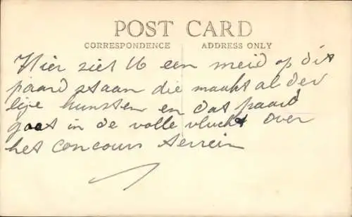 PC Mabel Strickland trick riding Sumas, Round-Up