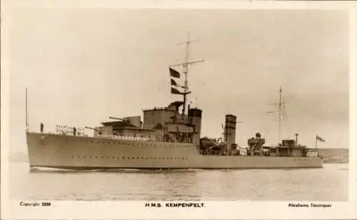 Ak Zerstörer HMS Kempenfelt, Royal Navy