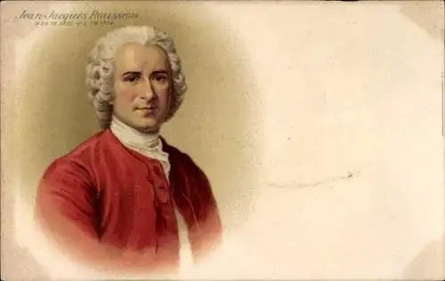 Litho Schriftsteller Jean-Jacques Rousseau, Portrait