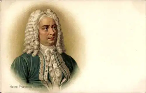 Litho Georg Friedrich Händel, Deutsch-britischer Komponist, Portrait, Messias