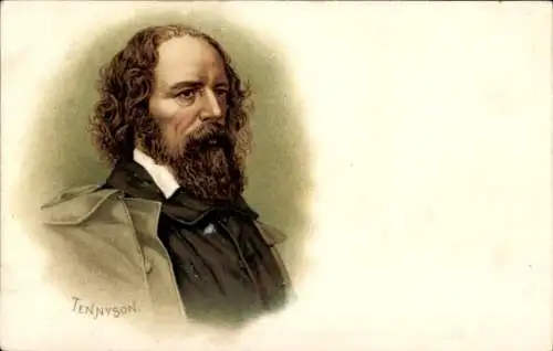 Litho Alfred Lord Tennyson, Dichter