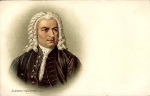 Litho Komponist Johann Sebastian Bach, Portrait, Mein gläubiges Herze frohlocke