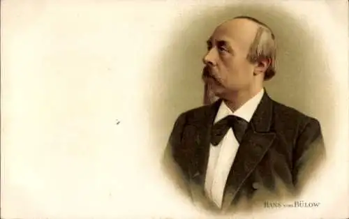 Litho Violinist, Dirigent und Komponist Hans von Bülow, Portrait