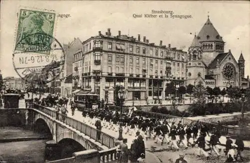 Judaika Ak Strasbourg Straßburg Elsass Bas Rhin, Kleberstraße, Synagoge