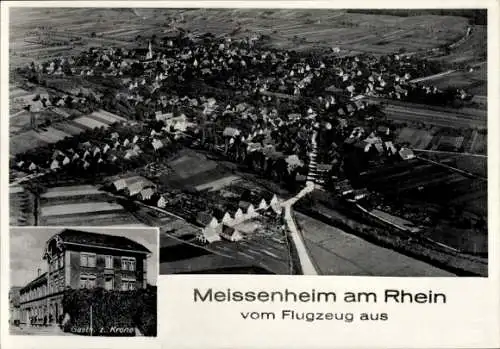 Ak Meißenheim am Rhein Baden, Fliegeraufnahme