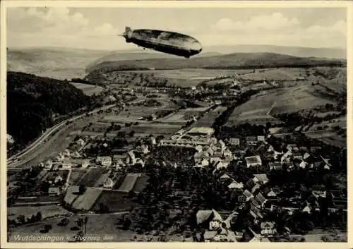 Ak Wutöschingen Breisgau, Zeppelin, Fliegeraufnahme