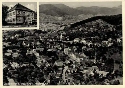 Ak Zunsweier Offenburg in Baden Schwarzwald, Fliegeraufnahme