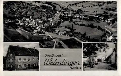 Ak Welmlingen Efringen Kirchen am Oberrhein, Gasthaus zum Hirschen, Fliegeraufnahme