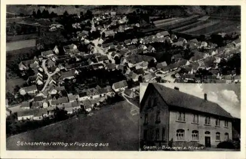 Ak Söhnstetten Steinheim am Albuch Schwäbische Alb Württemberg, Gasthaus z. Hirsch, Fliegeraufnahme