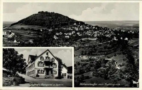 Ak Hohenstaufen Göppingen in Württemberg, Fliegeraufnahme, Gasthof z. Lamm