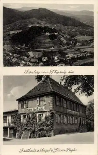 Ak Ortenberg in Baden, Schloss Ortenberg, Gasthaus zum Engel, Fliegeraufnahme