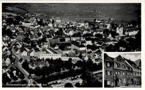 Ak Donaueschingen im Schwarzwald, Fliegeraufnahme, Gasthaus Zum Engel