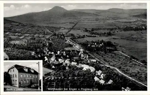 Ak Mühlhausen Ehingen in Baden Württemberg, Fliegeraufnahme, Gasthaus z. Löwen