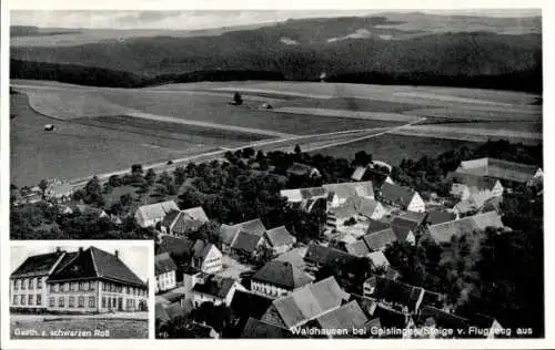 Ak Waldhausen Geislingen an der Steige in Baden Württemberg, Gasthaus, Fliegeraufnahme