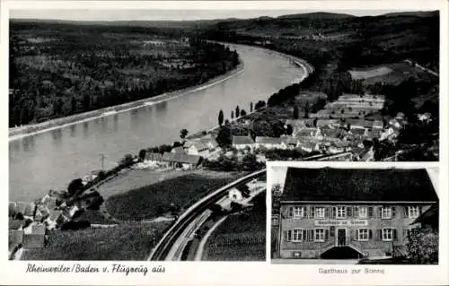 Ak Rheinweiler in Baden, Fliegeraufnahme, Gasthaus zur Sonne