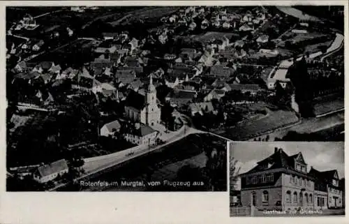 Ak Bad Rotenfels Gaggenau im Murgtal, Fliegeraufnahme, Gasthaus zur Gross-Au