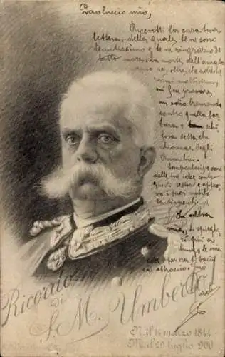 Ak Seine Majestät König Umberto I. , Portrait
