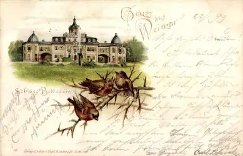 Litho Weimar in Thüringen, Schloss Belvedere