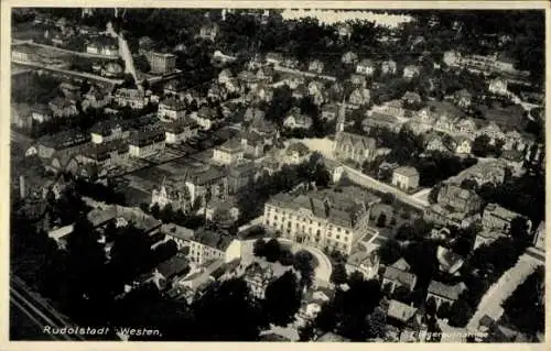 Ak Rudolstadt in Thüringen, Westen, Fliegeraufnahme