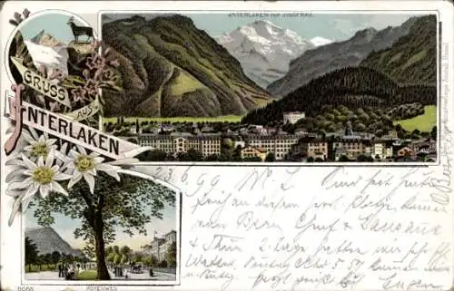 Litho Interlaken Kanton Bern Schweiz, Ort, Alpenpanorama