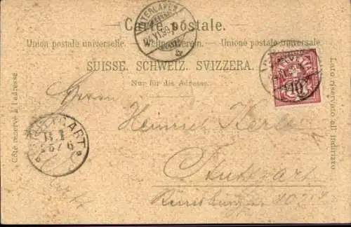 Litho Interlaken Kanton Bern Schweiz, Ort, Alpenpanorama
