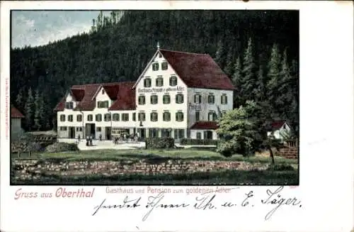 Ak Obertal Baiersbronn Schwarzwald, Gasthaus Pension zum goldenen Adler