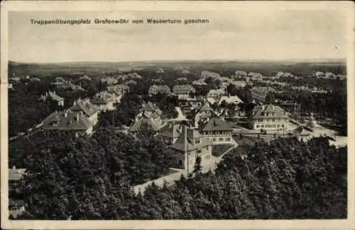 Ak Grafenwöhr in der Oberpfalz Bayern, Truppenübungsplatz vom Wasserturm gesehen