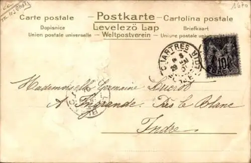 Litho Katzenkinder im Korb, Katzenmutter