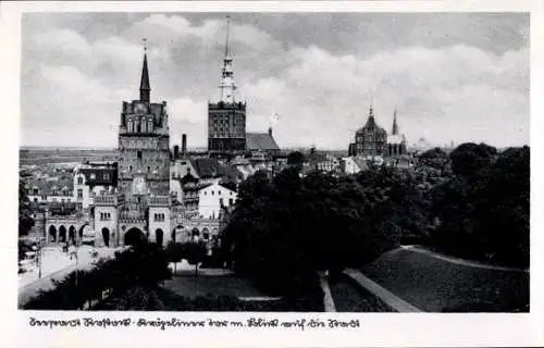 Ak Hansestadt Rostock, Kröpeliner Tor, Blick auf die Stadt