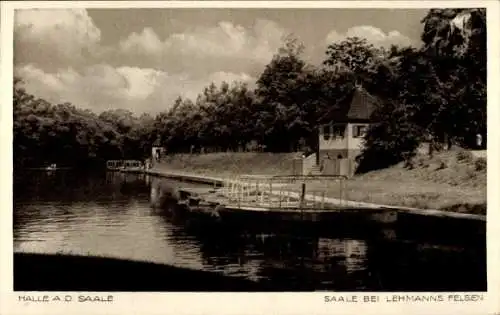 Ak Halle an der Saale, Saale bei Lehmanns Felsen