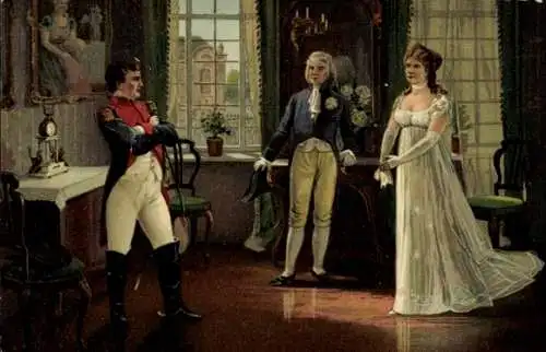 Künstler Ak Königin Luise von Mecklenburg Strelitz, Luise von Preußen, Napoleon, Aus großer Zeit