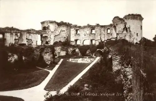 Ak Coucy le Château Aisne, Ruines