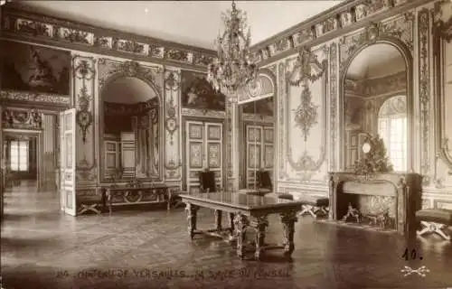 Ak Versailles Yvelines, Chateau, La Salle du Conseil