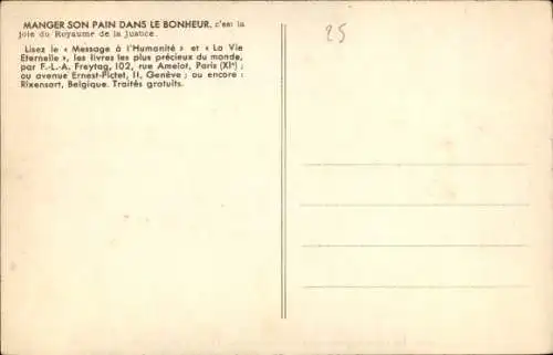 Ak Paris XI., Manger son Pain dans le Bonheur, Terre appartient aux Enfants