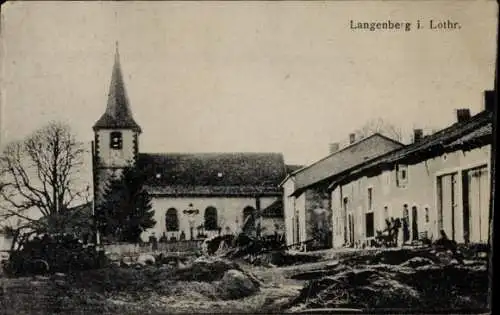 Ak Languimberg Langenberg Lothringen Moselle, Kirche