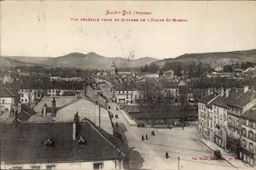 Ak Saint Dié des Vosges, Vue generale, Prise du Clocher de l'Eglise St. Martin