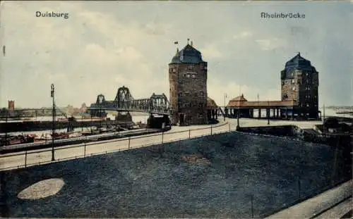 Ak Ruhrort Duisburg im Ruhrgebiet, Rheinbrücke