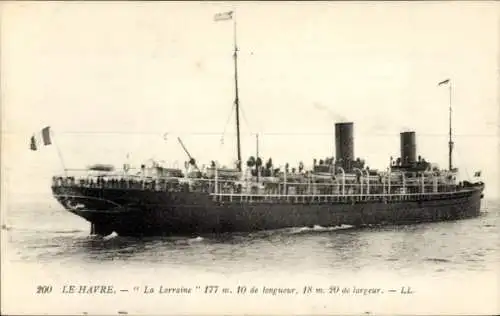 Ak Dampfer La Lorraine, CGT, French Line