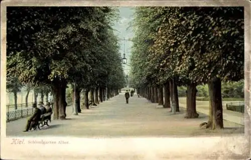 Ak Kiel, Schlossgarten Allee, Passanten