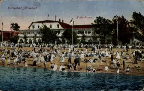 Ak Möltenort Heikendorf an der Kieler Förde, Badestrand, Badegäste