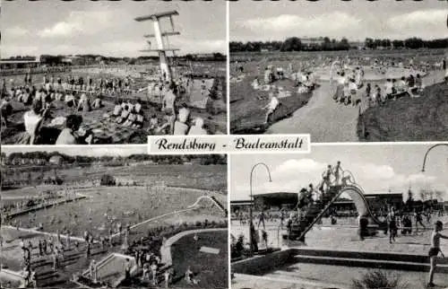 Ak Rendsburg in Schleswig Holstein, Badeanstalt