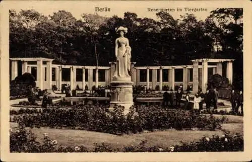 Ak Berlin Tiergarten, Rosengarten, Skulptur