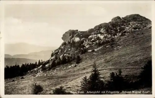 Ak Bayerisch Eisenstein in Niederbayern, Großer Arber, Arbergipfel, Richard Wagner Kopf