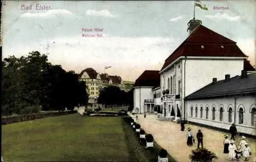 Ak Bad Elster im Vogtland,  Palast-Hotel Wettiner Hof, Albertbad