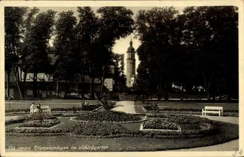 Ak Arnstadt in Thüringen, Blumenanlagen im Schlossgarten