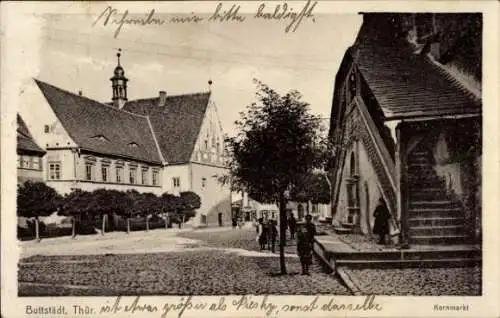 Ak Buttstädt in Thüringen, Rathaus, Kornmarkt