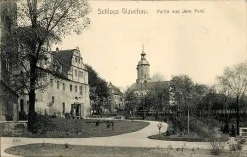 Ak Glauchau in Sachsen, Schloss, Park