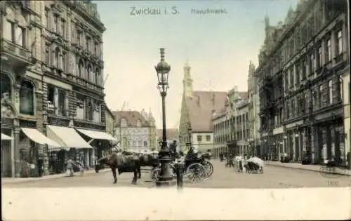 Ak Zwickau in Sachsen, Hauptmarkt